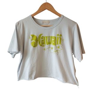 Altar'd State Hawaii Short Sleeve Crop Top Size Large